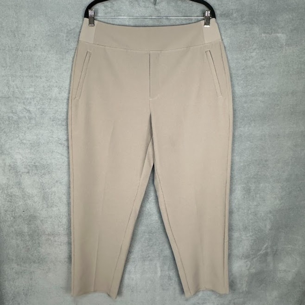 Athleta Endless High Rise Pants Womens 14 Tan Pullon Stretch Comfort Travel